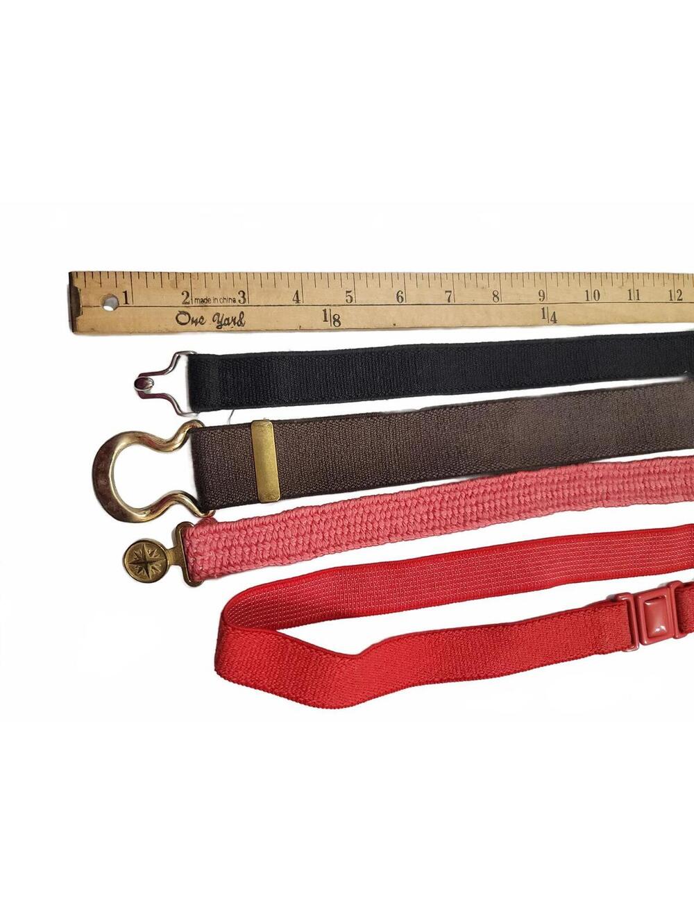 Vintage Women's Stretch Belt Lot Pink Brown Red